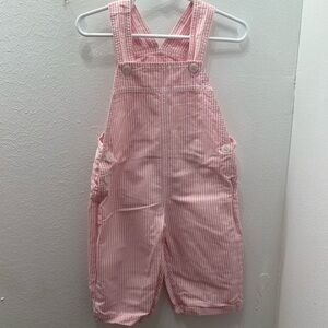 Dondolo Pink Striped Kids Overalls Romper with Adjustable Straps
